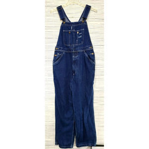 Rural King RK Brand Denim Carpenter Bib Overalls Mens 34x30 Actual 34x32 Tag